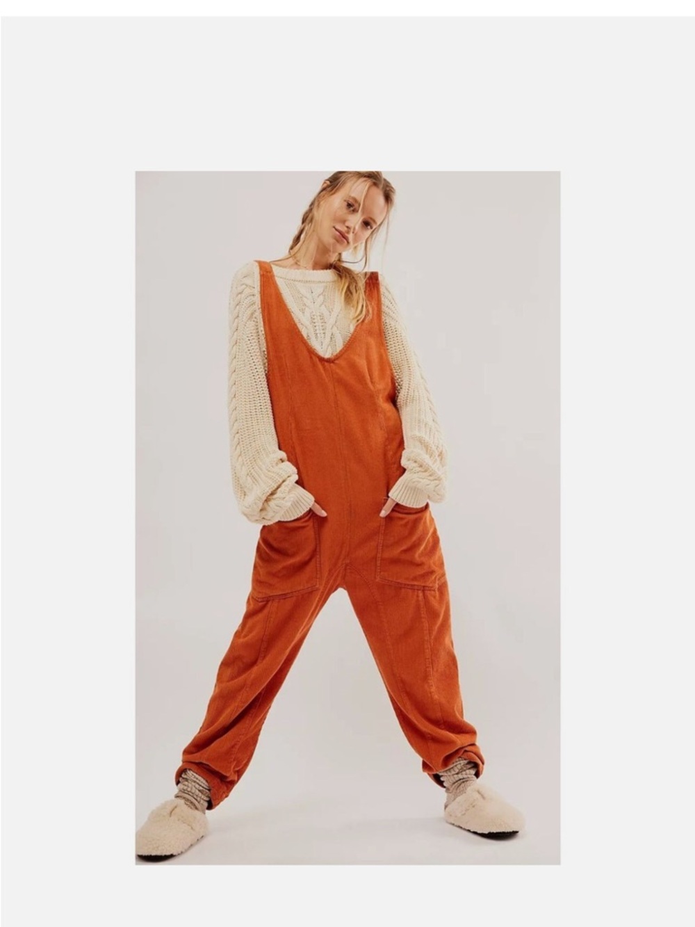 Free People High Roller Cord Jumpsuit